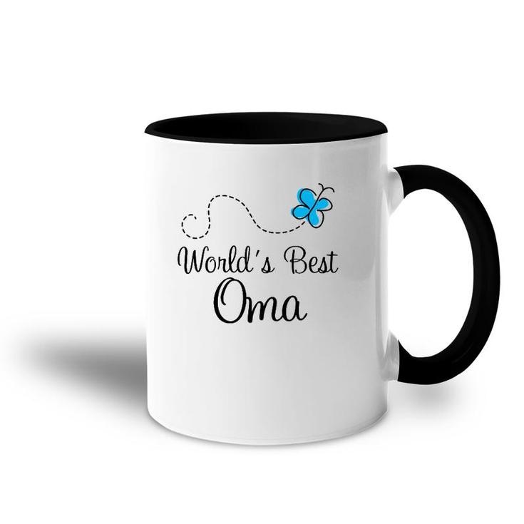 World's Best Oma Grandma Butterfly Mother's Day Accent Mug