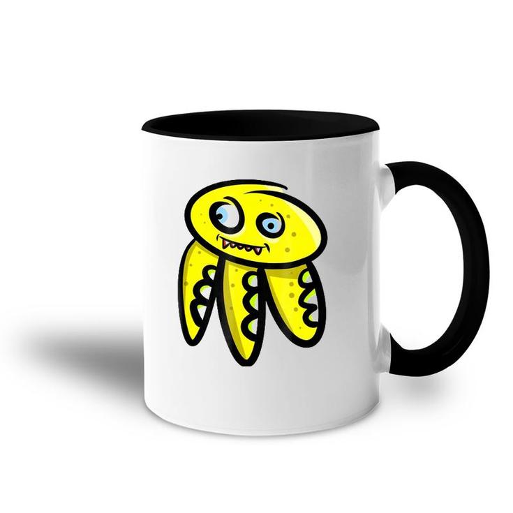 Yellow Vampire Octopus Monster Halloween Accent Mug