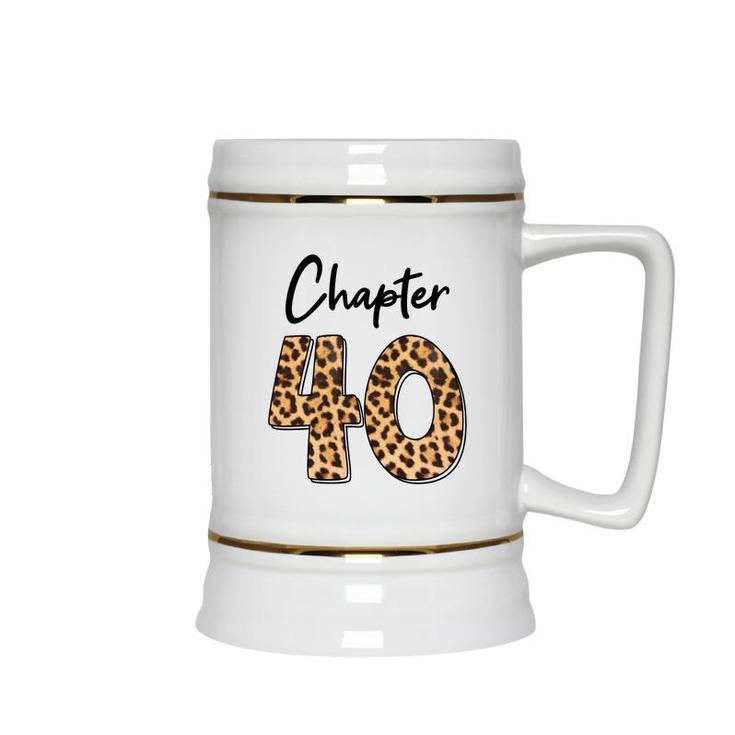 Happy 40Th Birthday Chapter 40 Leopard Pattern Ceramic Beer Stein