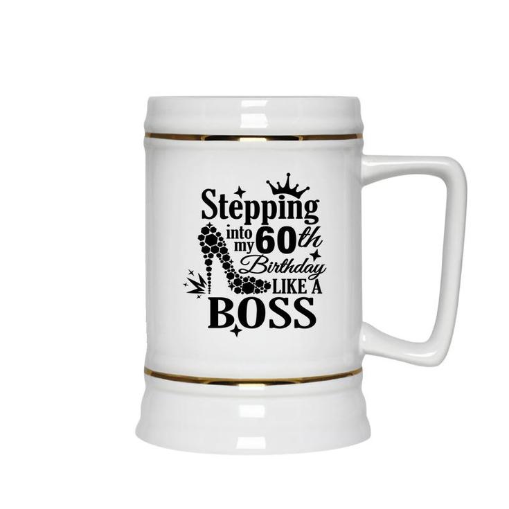 Stepping 60 Like A Boss Black 60Th Birthday Ceramic Beer Stein