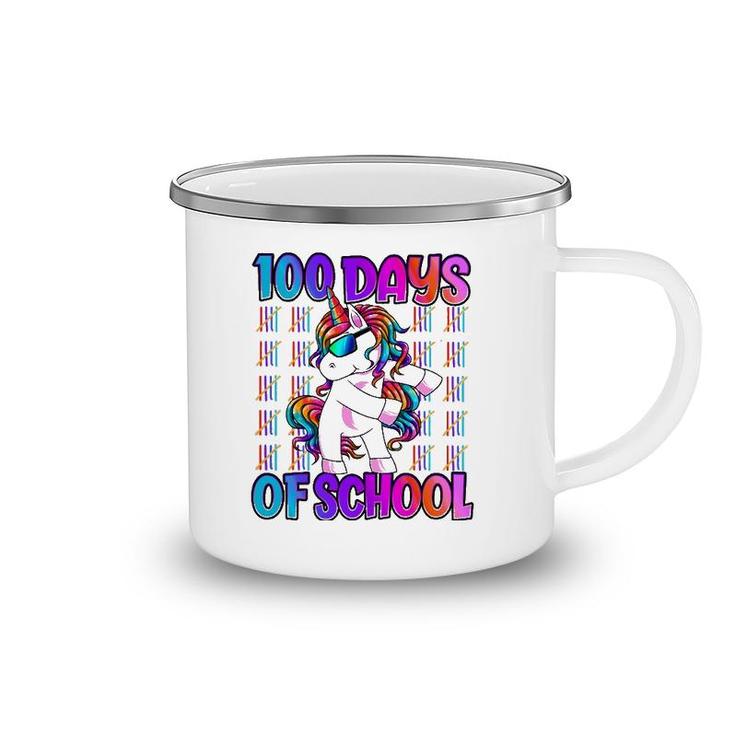 100 Days Of School  Unicorn 100 Days Smarter 100Th Day Camping Mug