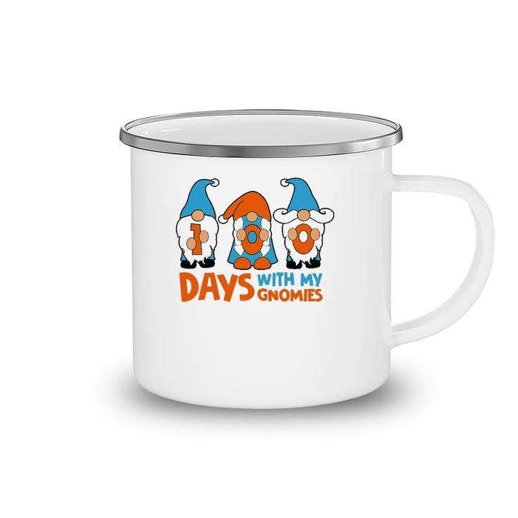 100 Days With My Gnomies Funny 100 Days Of School Camping Mug