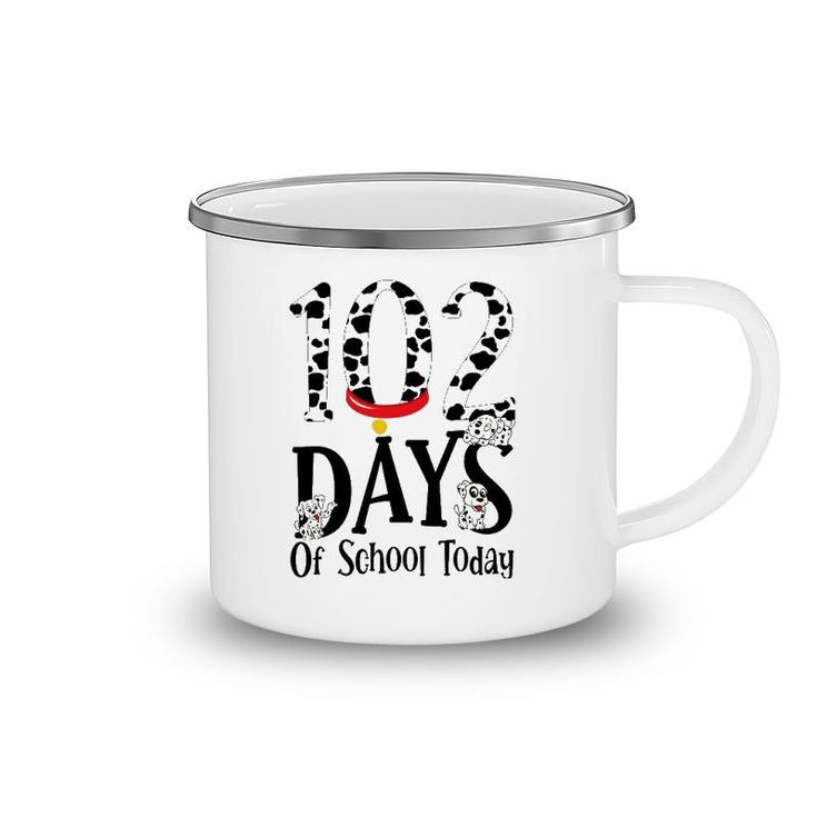 102 Days Of School Today Dalmatian Dog Boys Girls Kids Camping Mug
