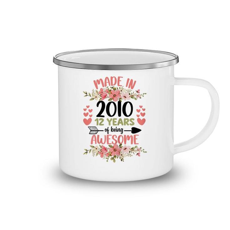 12 Years Old 12Th Birthday Born In 2010 Women Girls Floral  Camping Mug