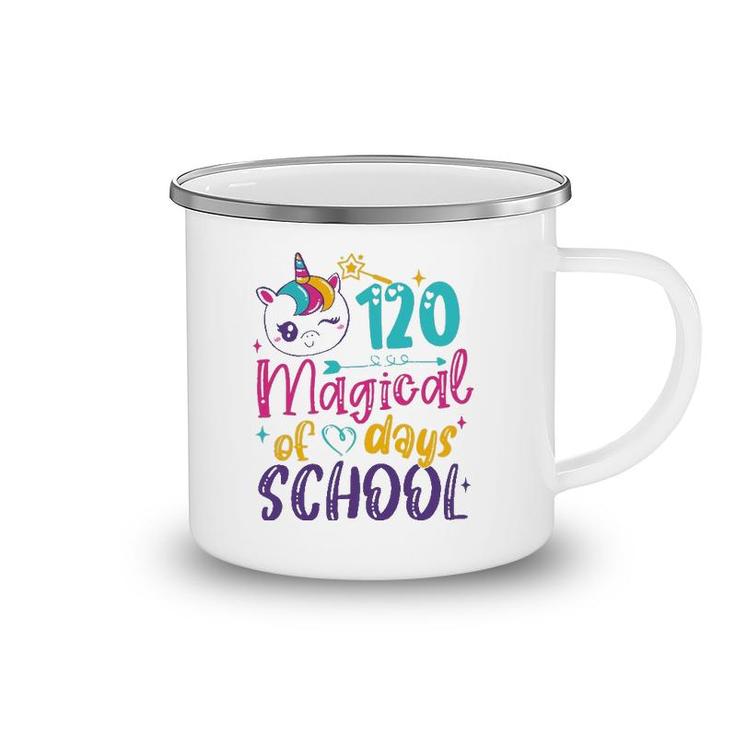 120Th Day Of School Unicorn 120 Magical Days Teacher Girls Camping Mug