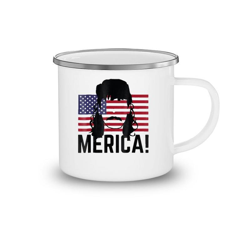 Patriotic Usa Mullet - 4Th 'Merica America Camping Mug