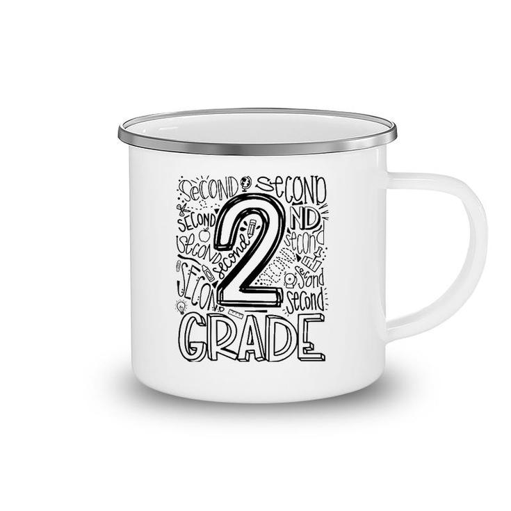2Nd Grade Typography Team Second Grade Back To School Gift Camping Mug