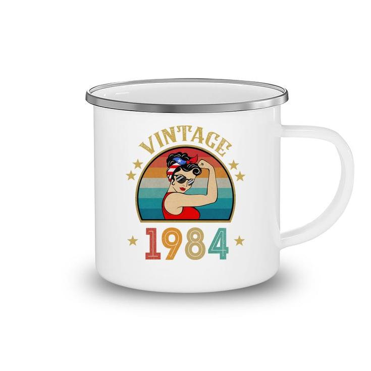 38Th Birthday Gift 38 Years Old For Women Retro Vintage 1984   Camping Mug