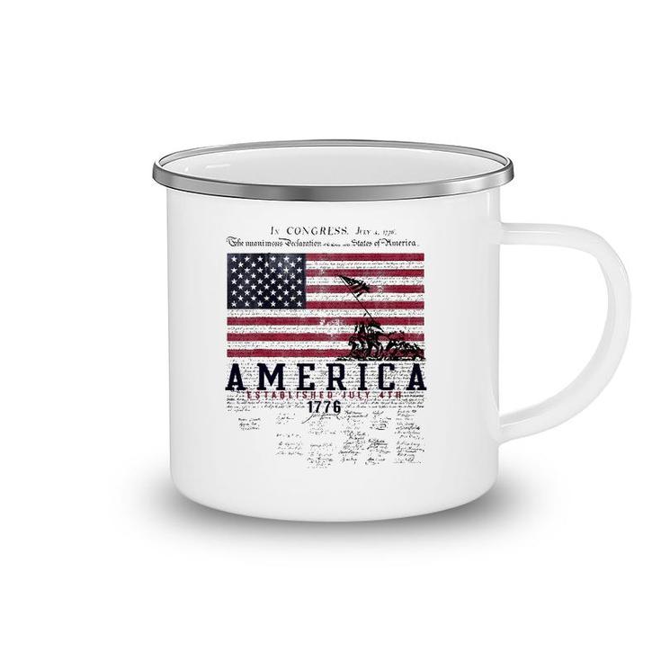 4Th Of July America Established July 4Th 1776 Ver2 Camping Mug