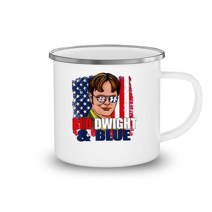 4Th Of July Merica Red - Dwights And Blue American Flag Camping Mug