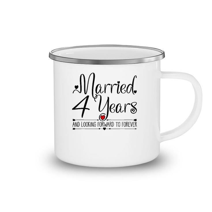 4Th Wedding Anniversary Gifts For Her Just Married 4 Years Camping Mug