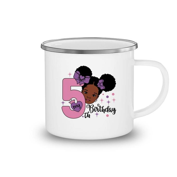 5Th Birthday It Is My 5Th Birthday Cute Girl Design Camping Mug