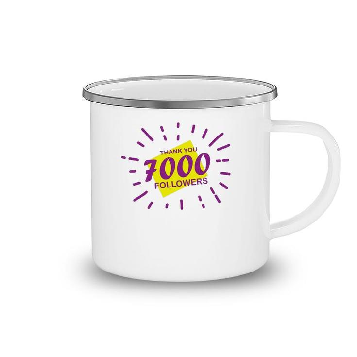 7000 Followers Thank You, Thanks Or Congrats For Achievement Camping Mug