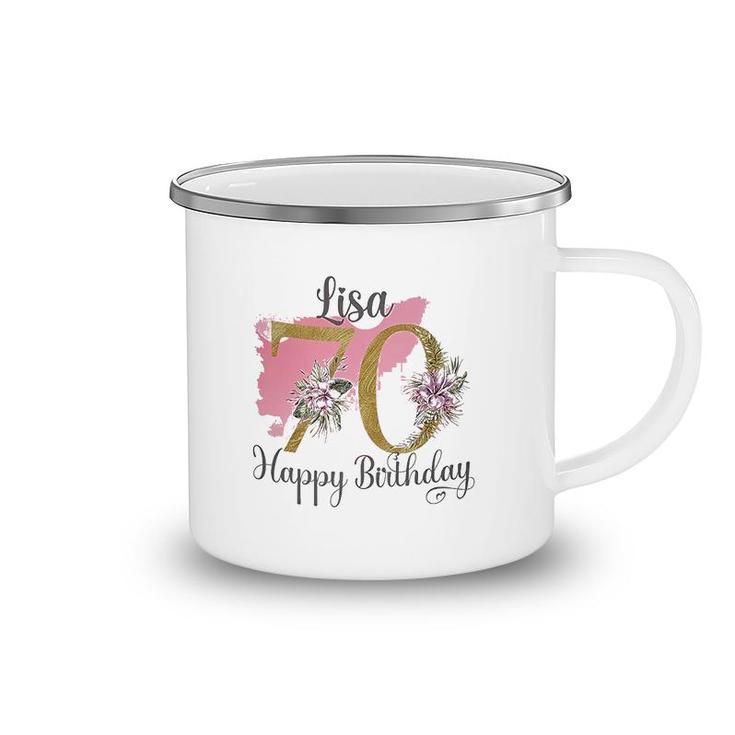70th Birthday Gift For Mum Floral Design Camping Mug