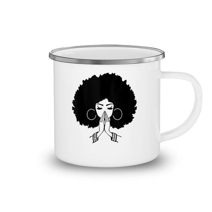 Afrocentric S For Women Afro Lady Pray  Camping Mug