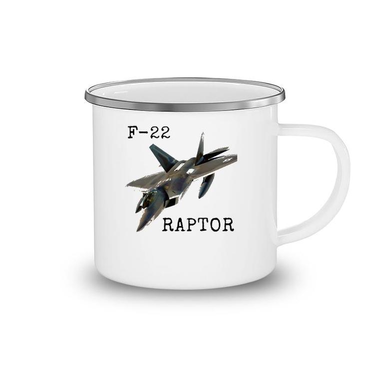Air Force F 22 Raptor Fighter Jet Military Pilot Camping Mug