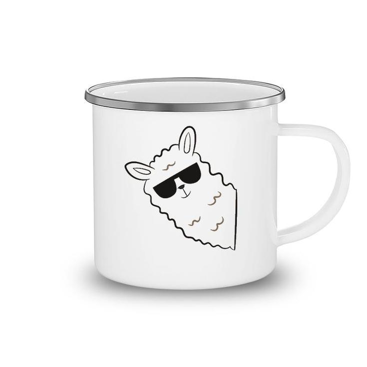 Alpaca Lover Llama With Sunglasses Cute Llama Alpaca Camping Mug