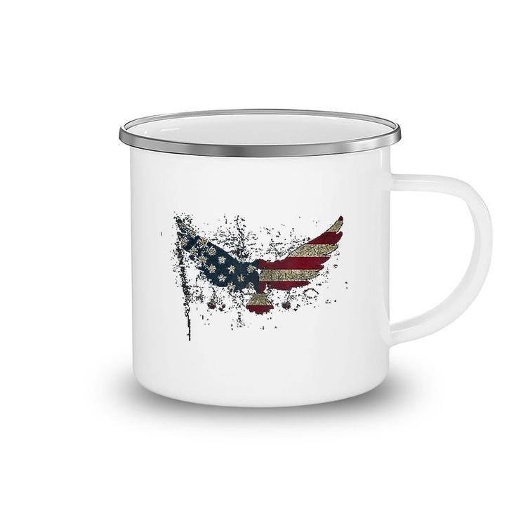 American Flag Eagle Camping Mug