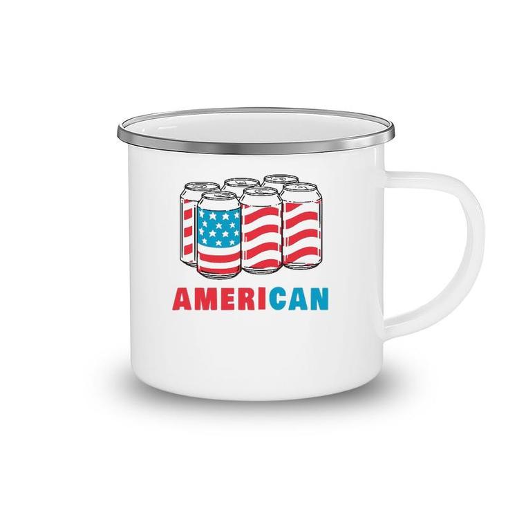 American Funny 4Th Of July Beer Patriotic Usa Flag Merica Camping Mug