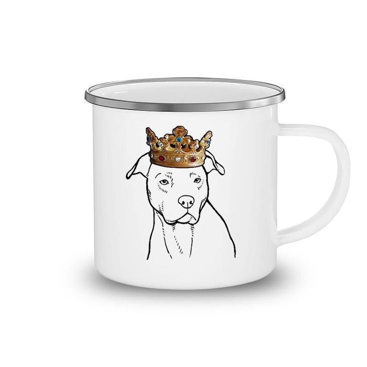 American Pit Bull Terrier Dog Wearing Crown Camping Mug