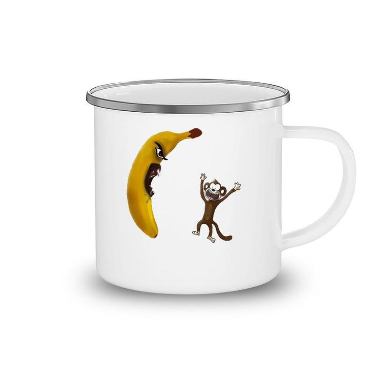Angry Banana Threaten Monkey Funny Gift Camping Mug