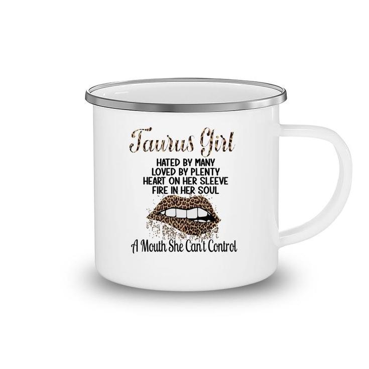 April Women Leopard Taurus Girl A Mouth She Cant Control Birthday Camping Mug