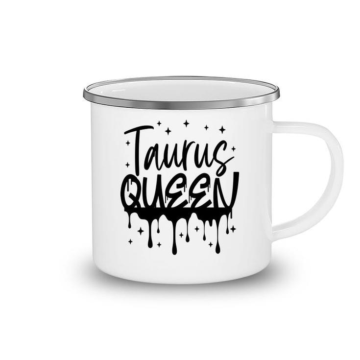 April Women Taurus Queen Glitter Black Birthday Gift Camping Mug