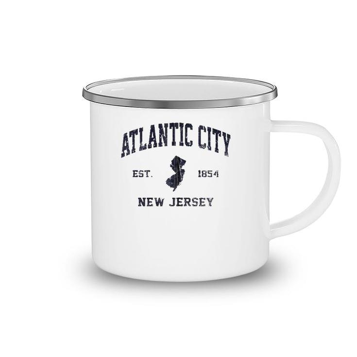 Atlantic City New Jersey Nj Vintage State Athletic Style Zip Camping Mug