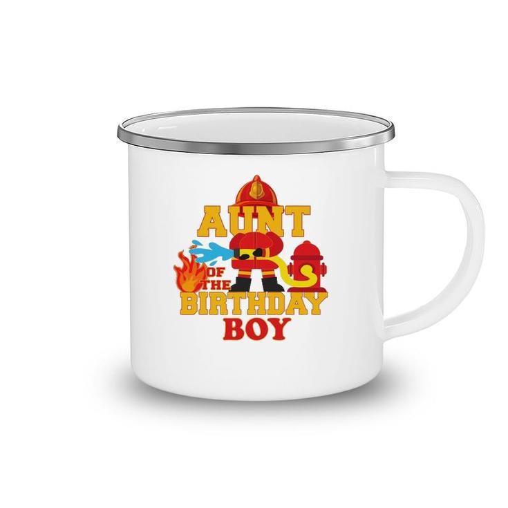 Aunt Of The Birthday Boy Firetruck Firefighter Party Camping Mug