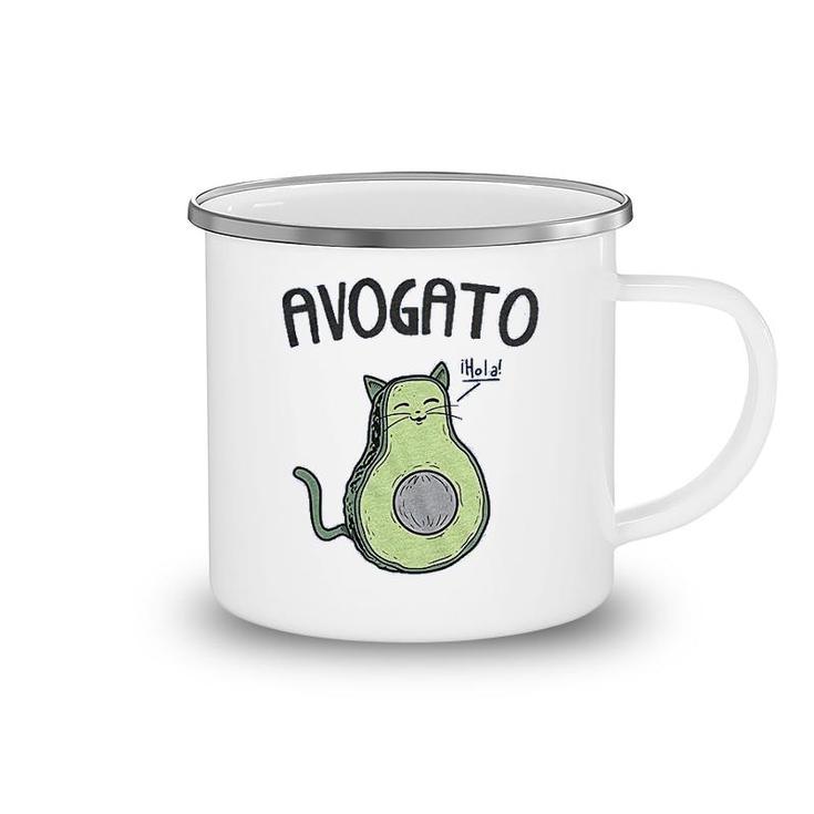 Avogato Funny Avocado Cat Camping Mug