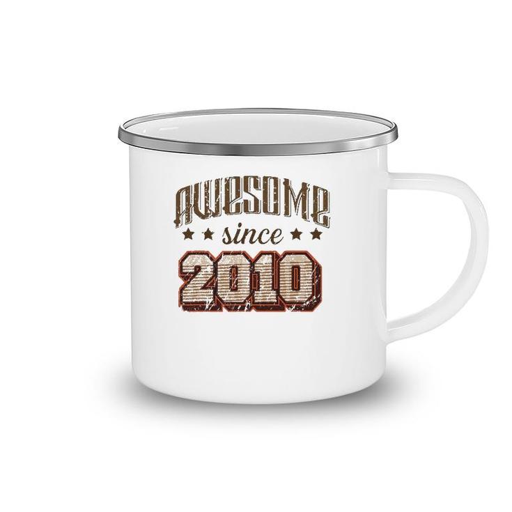 Awesome Since 2010 12Th Birthday Party Retro Vintage Men Camping Mug