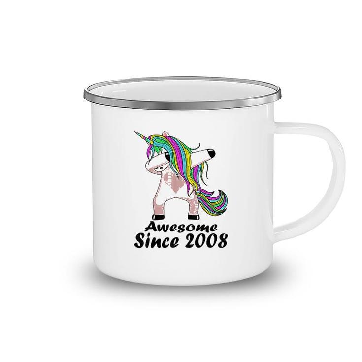 Awesome Unicorn Since 2008 13 Years Old Camping Mug