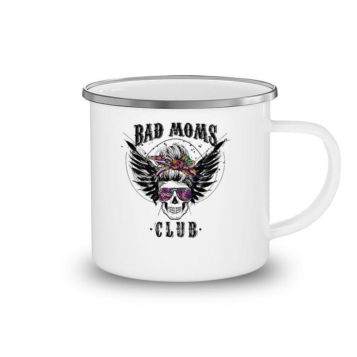 Bad Moms Club Leopard Skull Mom Funny Mom Mother's Day Gifts Camping Mug