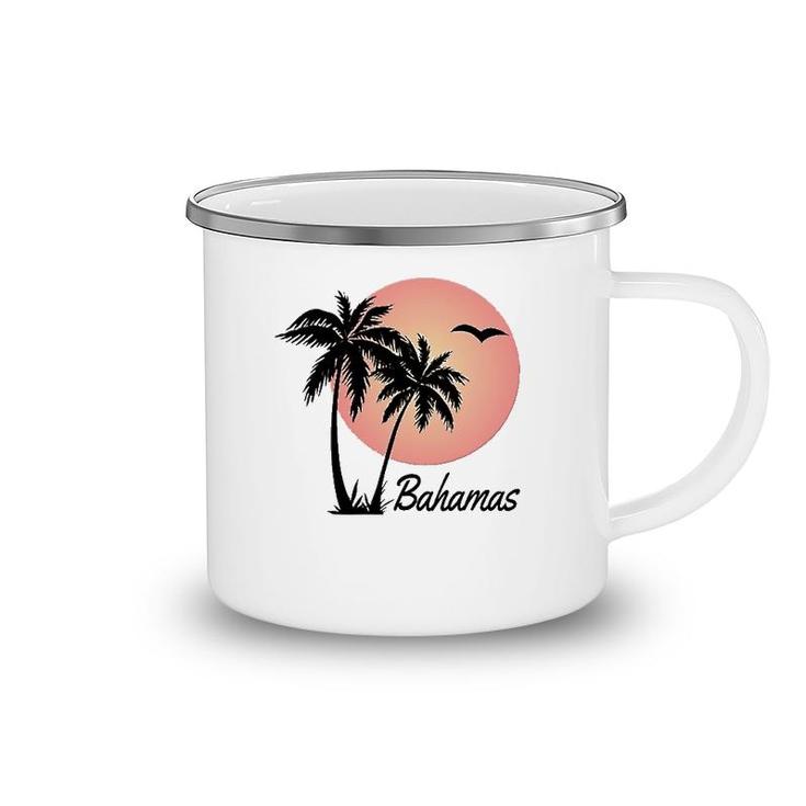 Bahamas Souvenir Gift Palm Tree Sun Beach Camping Mug