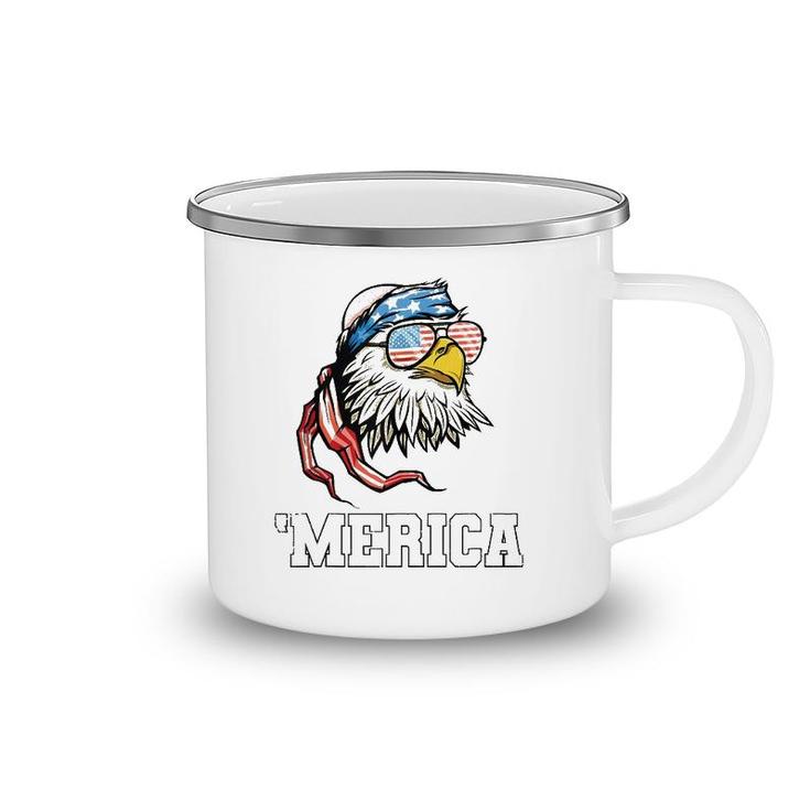 Bald Eagle Usa Flag Merica 4Th Of July Patriotic  Camping Mug