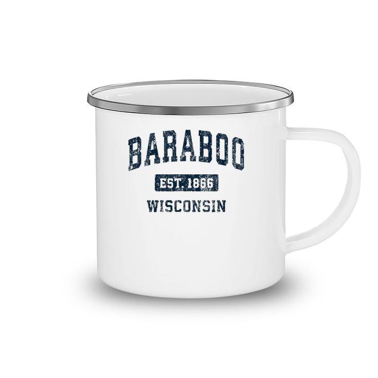 Baraboo Wisconsin Wi Vintage Sports Design Navy Camping Mug