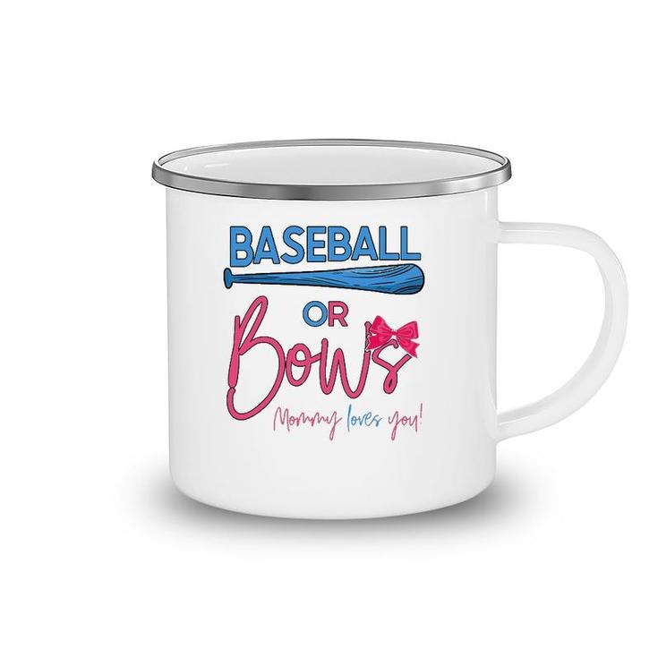 Baseball Or Bows Gender Reveal Party Idea For Mommy Camping Mug