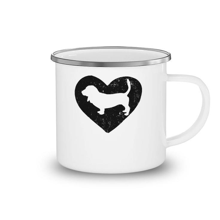 Basset Hound Dog Lover Heart Camping Mug
