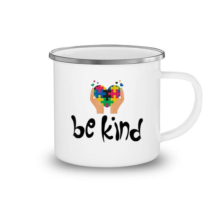 Be Kind Love Heart Camping Mug
