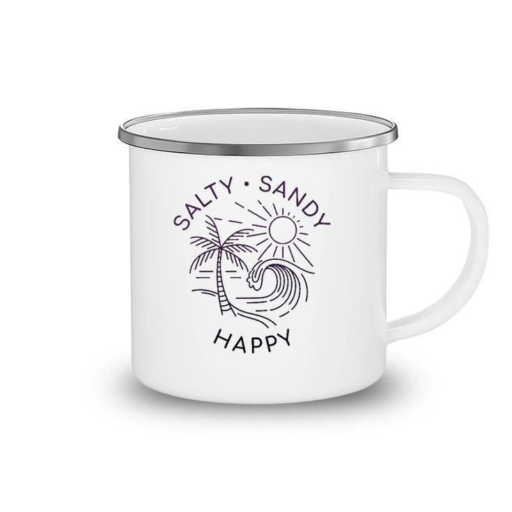 Beach Quote Love Salty Sandy Happy Vacation Sea Summer Sun Camping Mug