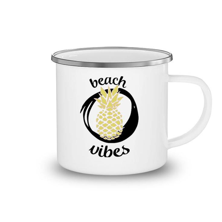 Beach Vibes  - Funny Pineapple Vacation  Plus Size Camping Mug