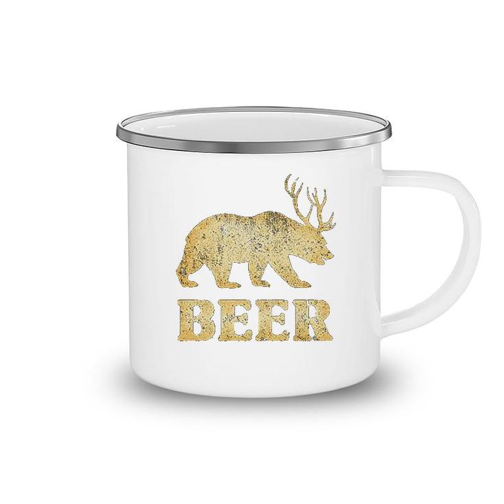 Bear Deer Beer Funny Camping Mug