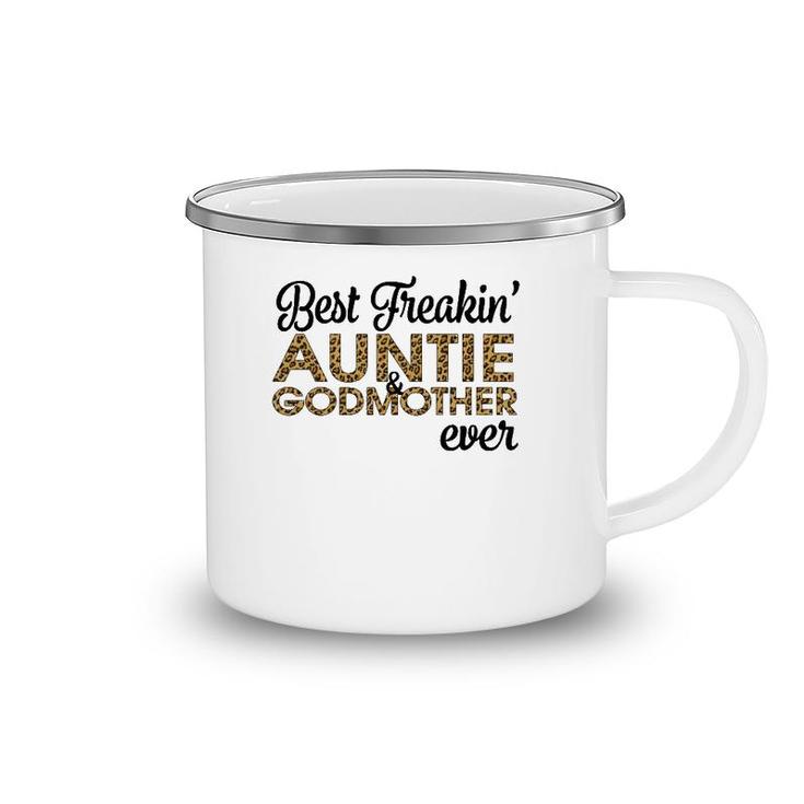 Best Freakin' Auntie & Godmother Ever Leopard Gift Camping Mug