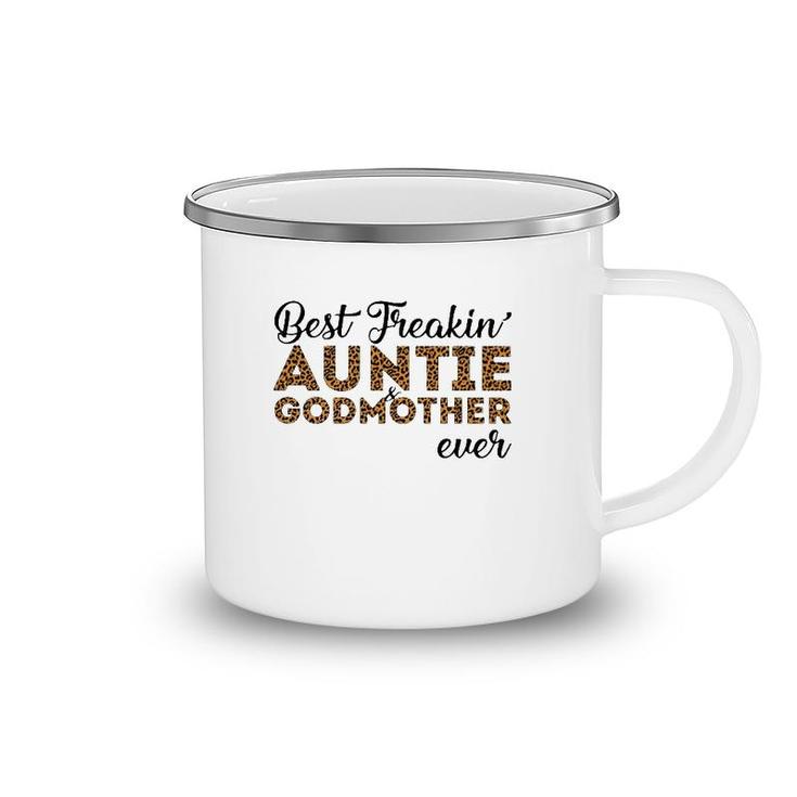 Best Freakin' Auntie & Godmother Ever Leopard Print Camping Mug