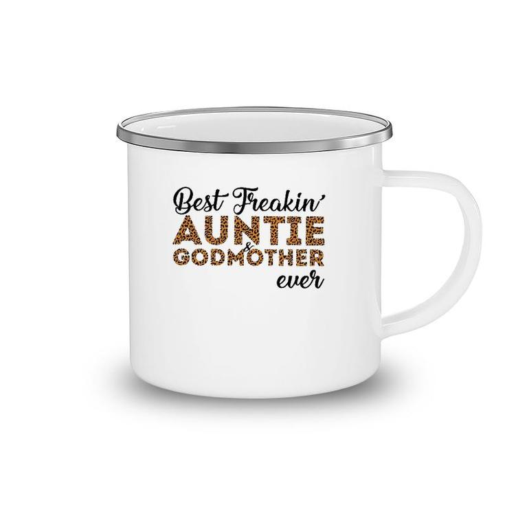 Best Freakin' Auntie & Godmother Ever Leopard Version Camping Mug