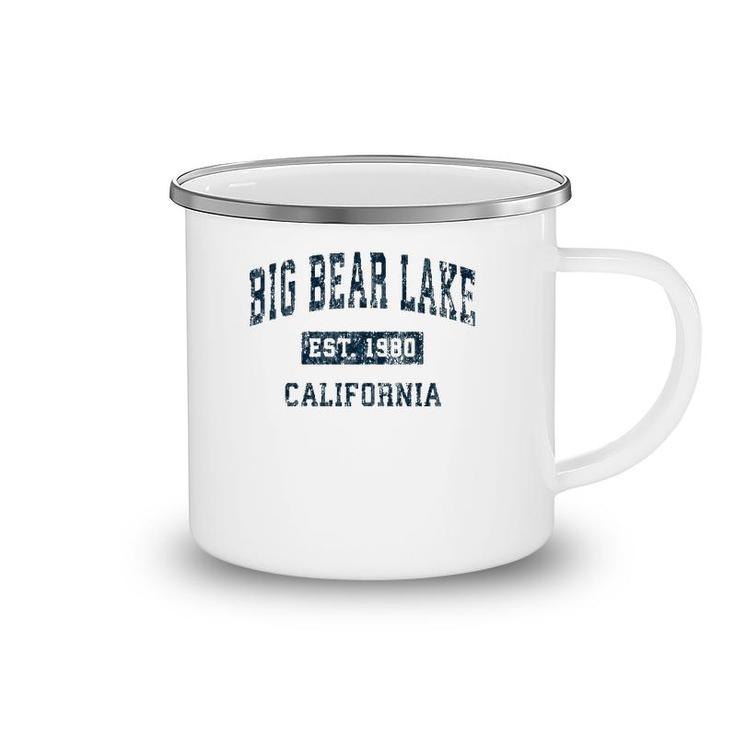 Big Bear Lake California Ca Vintage Sports Design Navy Print Camping Mug