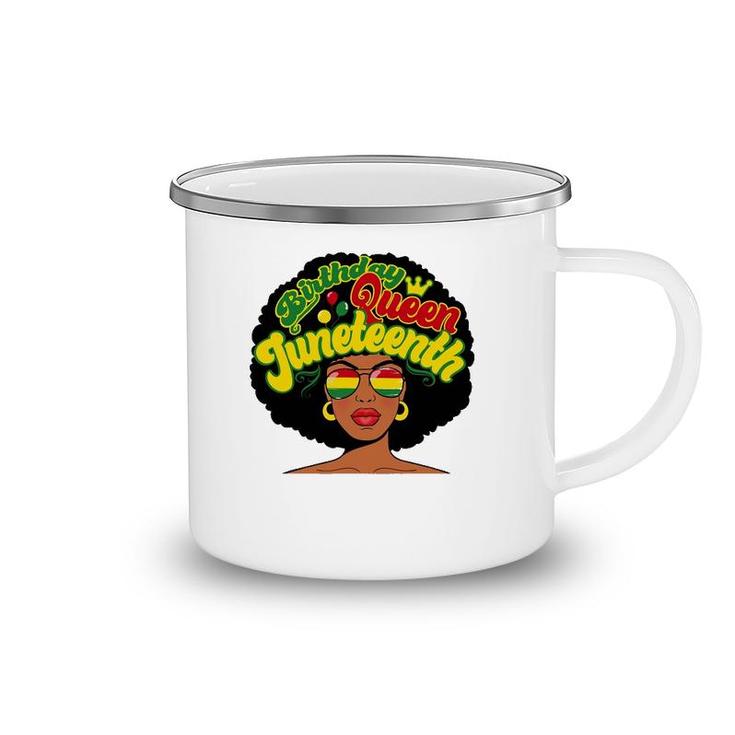 Birthday Queen Juneteenth Pride Black History Afro-American Camping Mug