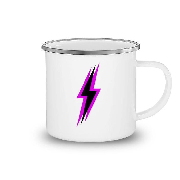 Black And Purple Lightning Bolt Camping Mug