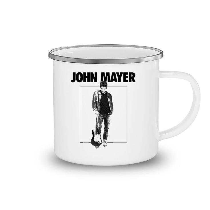Black And White Johns Mayer Face Beautiful Design Art Music Camping Mug