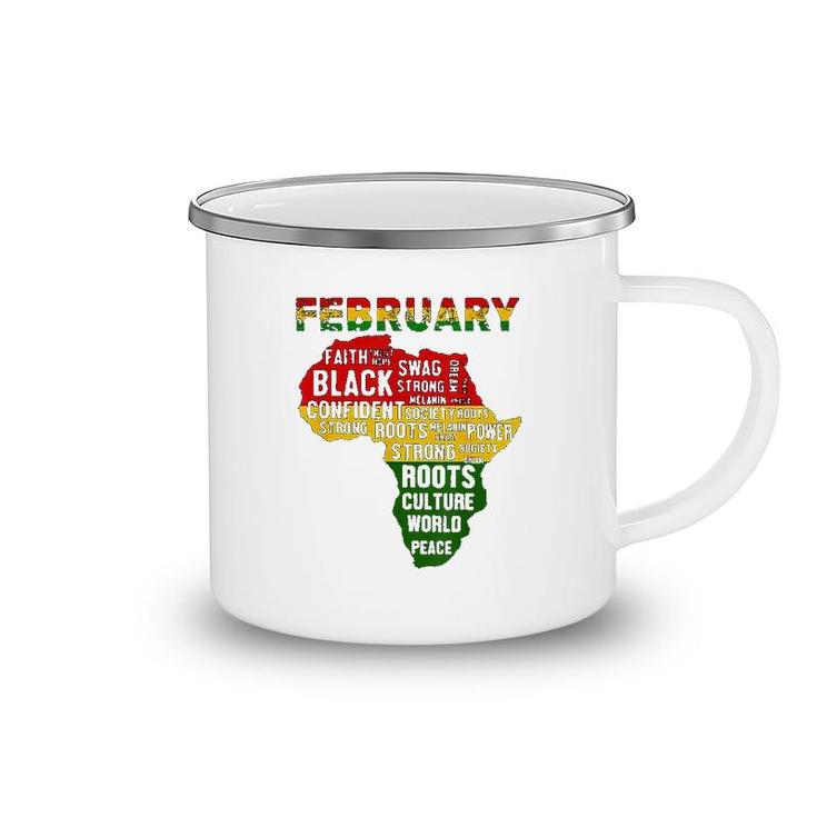 Black History Month African Map Colors Camping Mug